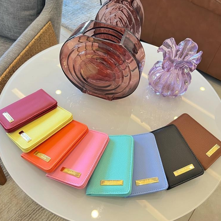 Carteira Feminina Pequena Porta Cartão Slim em Couro Oferta Relâmpago em Oferta na Shopee