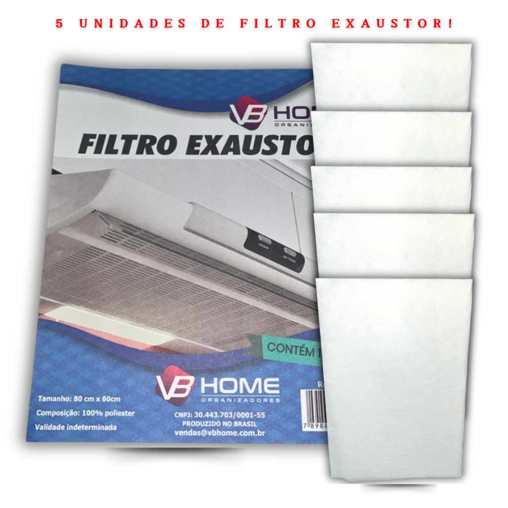 Imagem Kit 5 Filtro Manta Protetora De Gordura Para Depurador Exaustor Coifa Filtrante