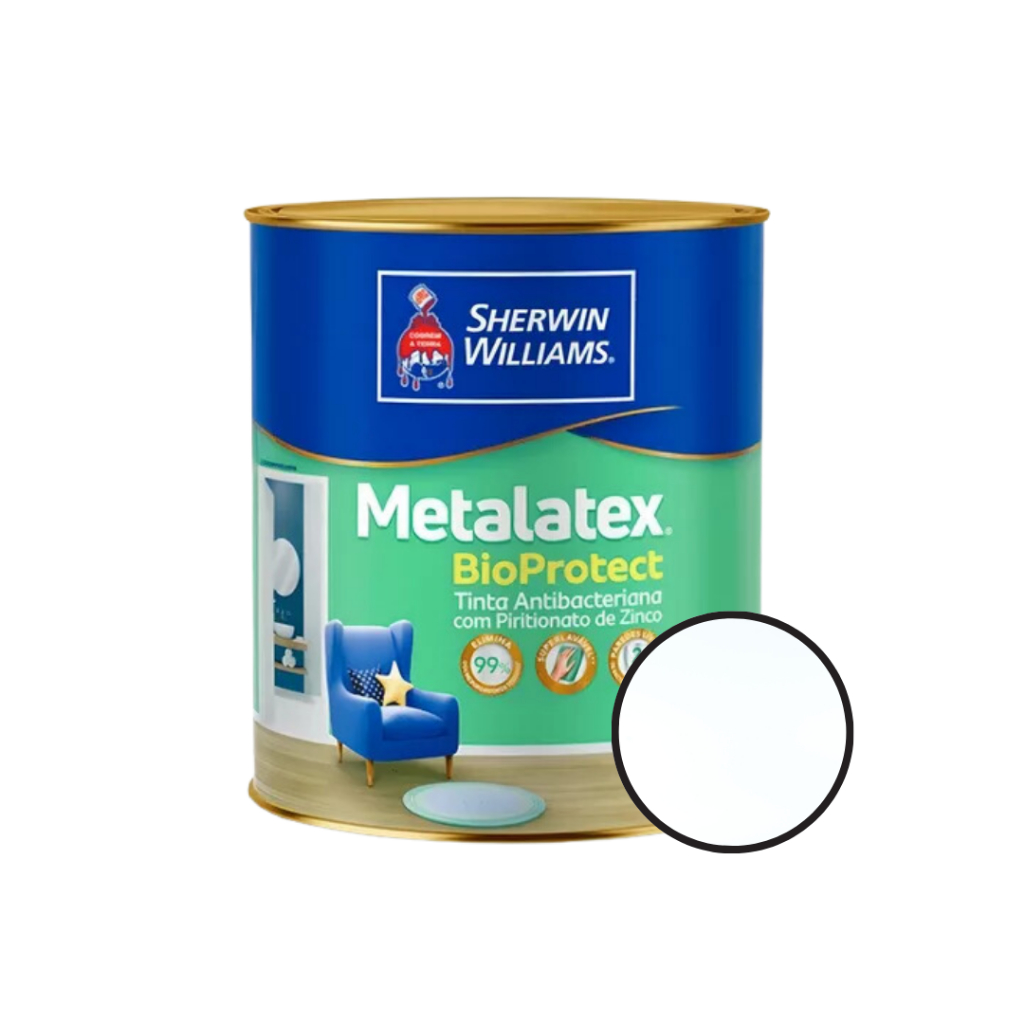 Tinta Acrílica Antimofo e Antibacteriana Branco 800ml Bioprotect Metalatex Sherwin-Williams - Home & Living