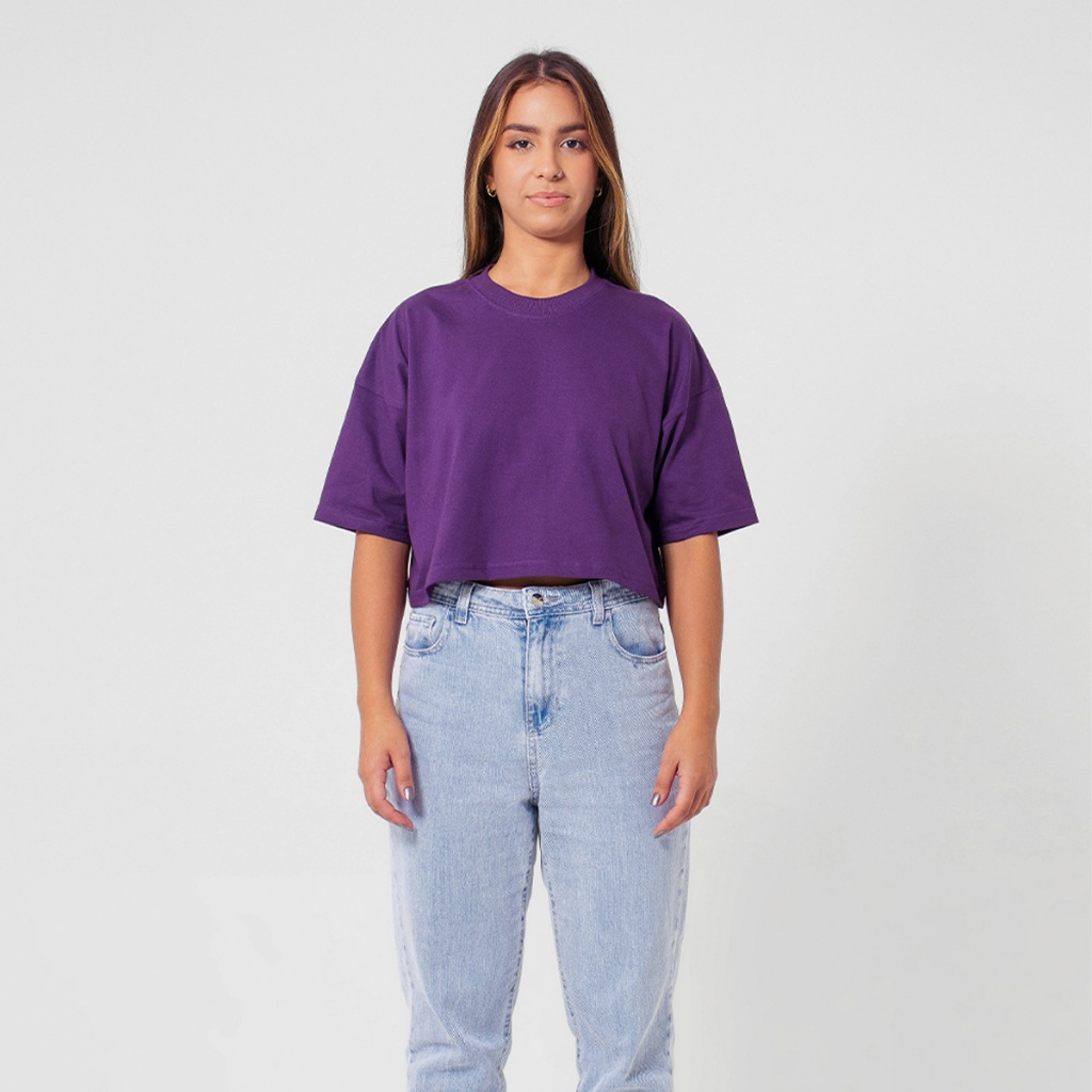 Cropped Feminino Basic Streetwear Roxo - Women Clothes