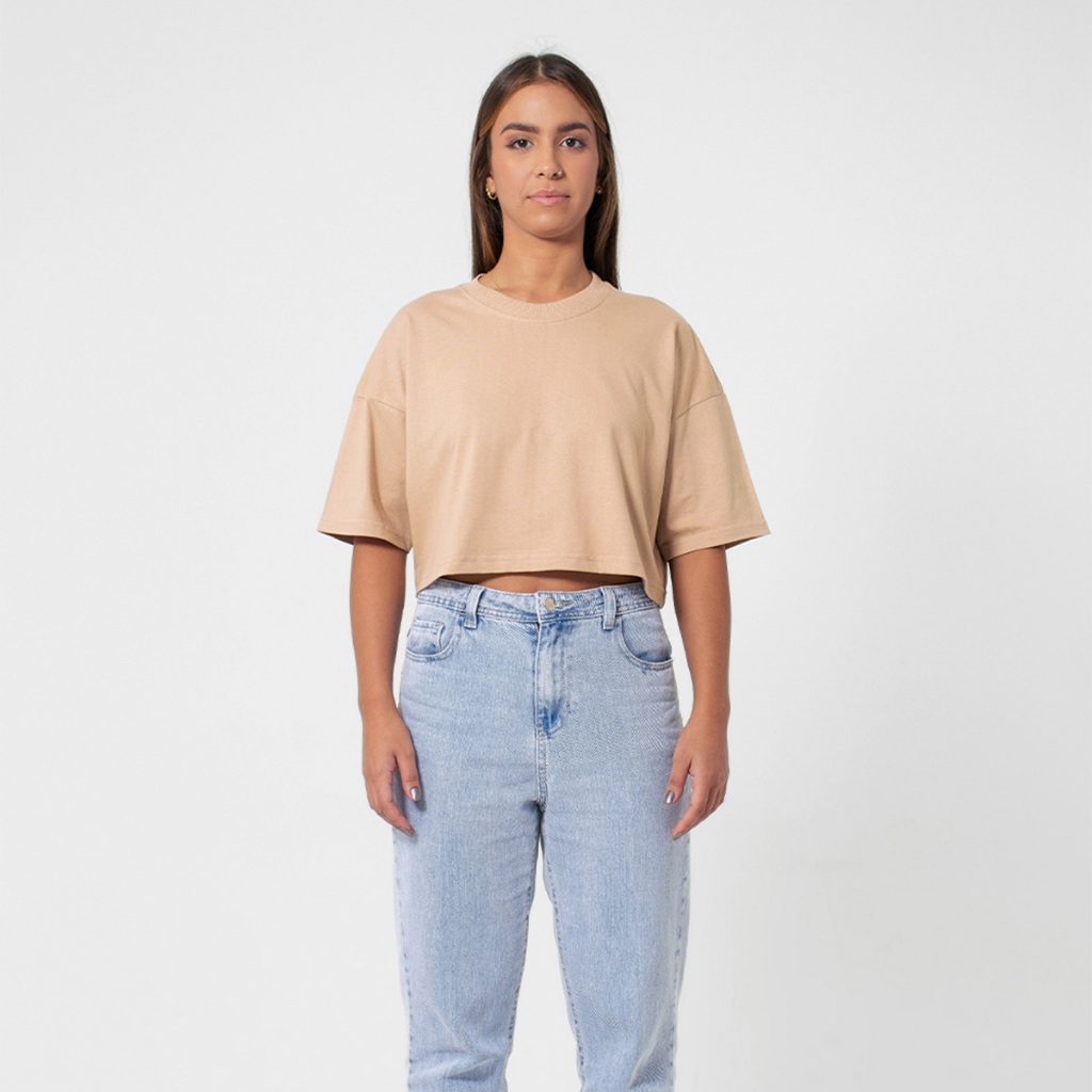 Cropped Feminino Basic Streetwear Bege - Women Clothes