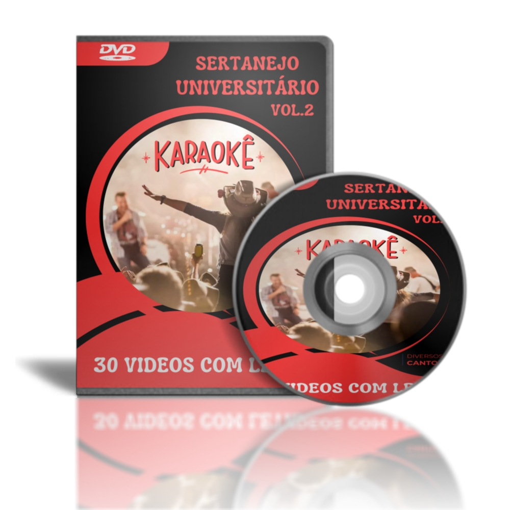 DVD KARAOKE SERTANEJO UNIVERSITARIO 2 (30 MUSICAS) REF 16