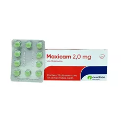 Maxicam 2,0mg Antiinflamatório Cartela com 10 Comprimidos Ouro Fino Cães e Gatos