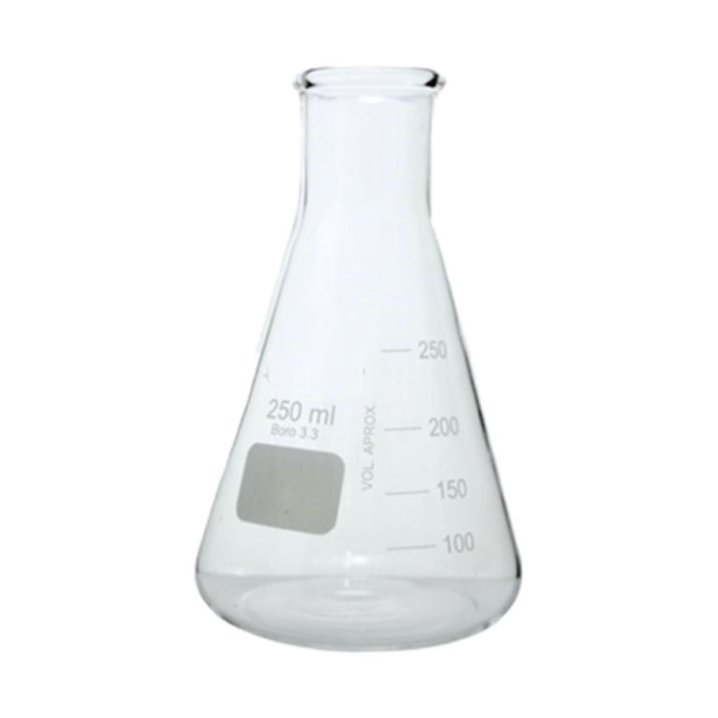 Frasco Erlenmeyer de Vidro Borossilicato Boca Estreita Graduado - 250ml