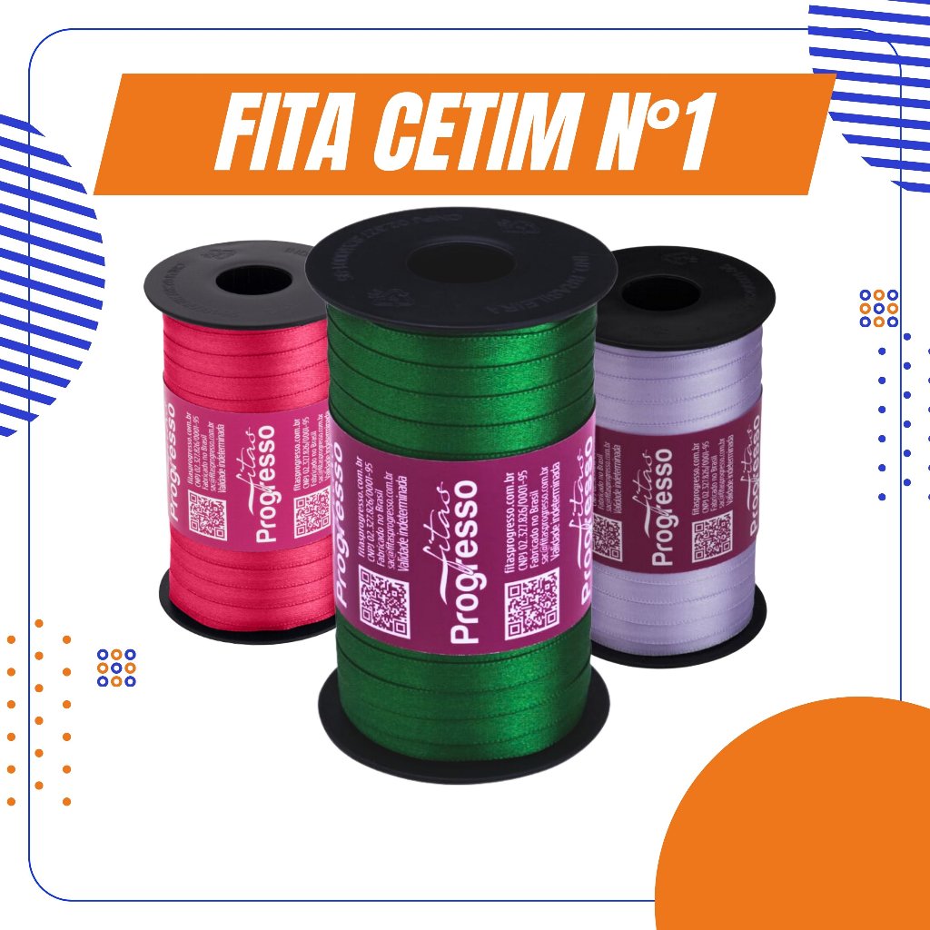 Fita de Cetim Progresso nº1 Com 100 metros em Oferta na Shopee