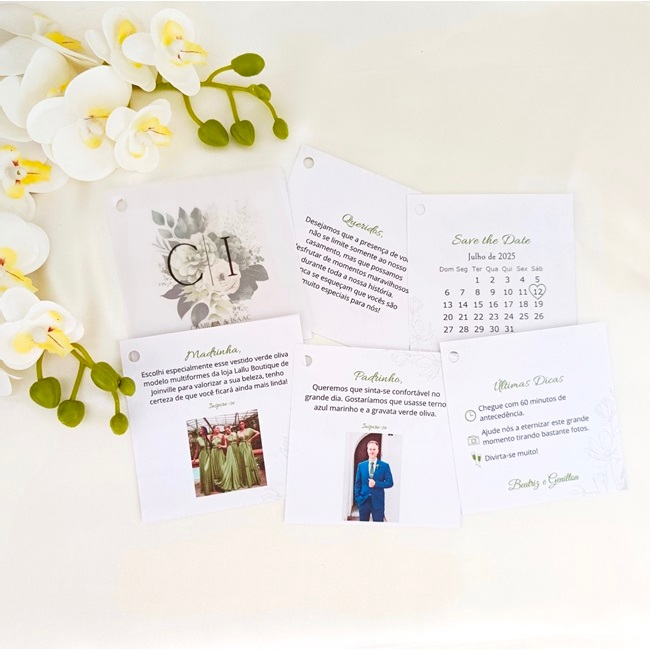 Manual de Padrinhos, pais, celebrantes ou avós com capa em papel vegetal - todas as cores