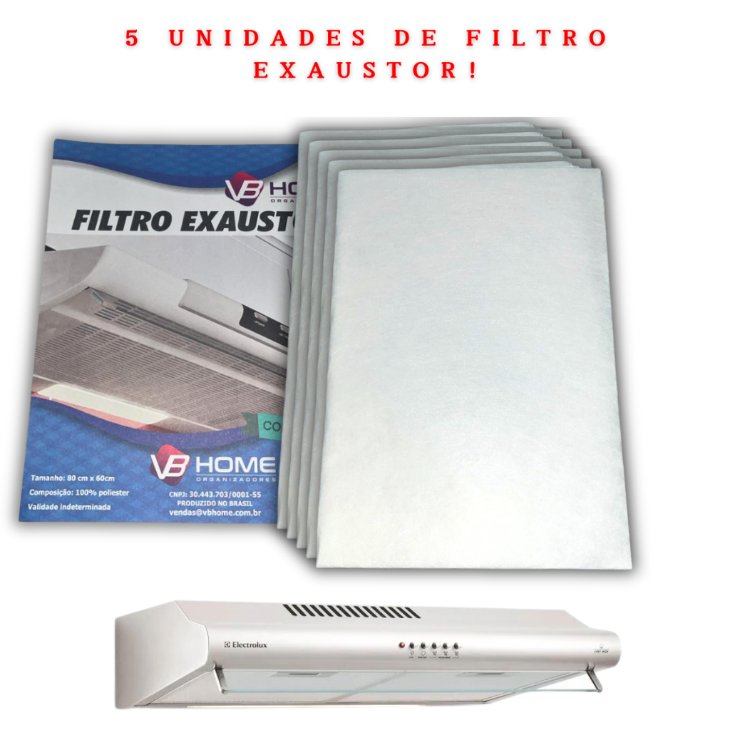 Imagem Kit Com 5 Mantas Filtrante Exaustor Coifa Depurador Filtro Protetor de Gordura