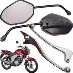 Manete Cromado Retrovisor Honda Cg Fan Titan 125 150 160 Freio a Disco