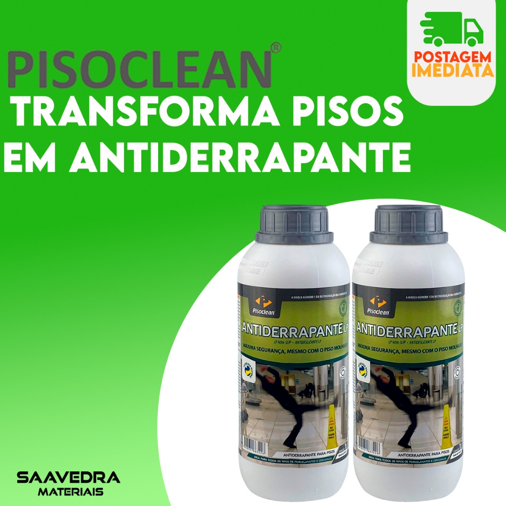 Antiderrapante Lp 1l Pisoclean Para Piso Escorregadio Kit 2