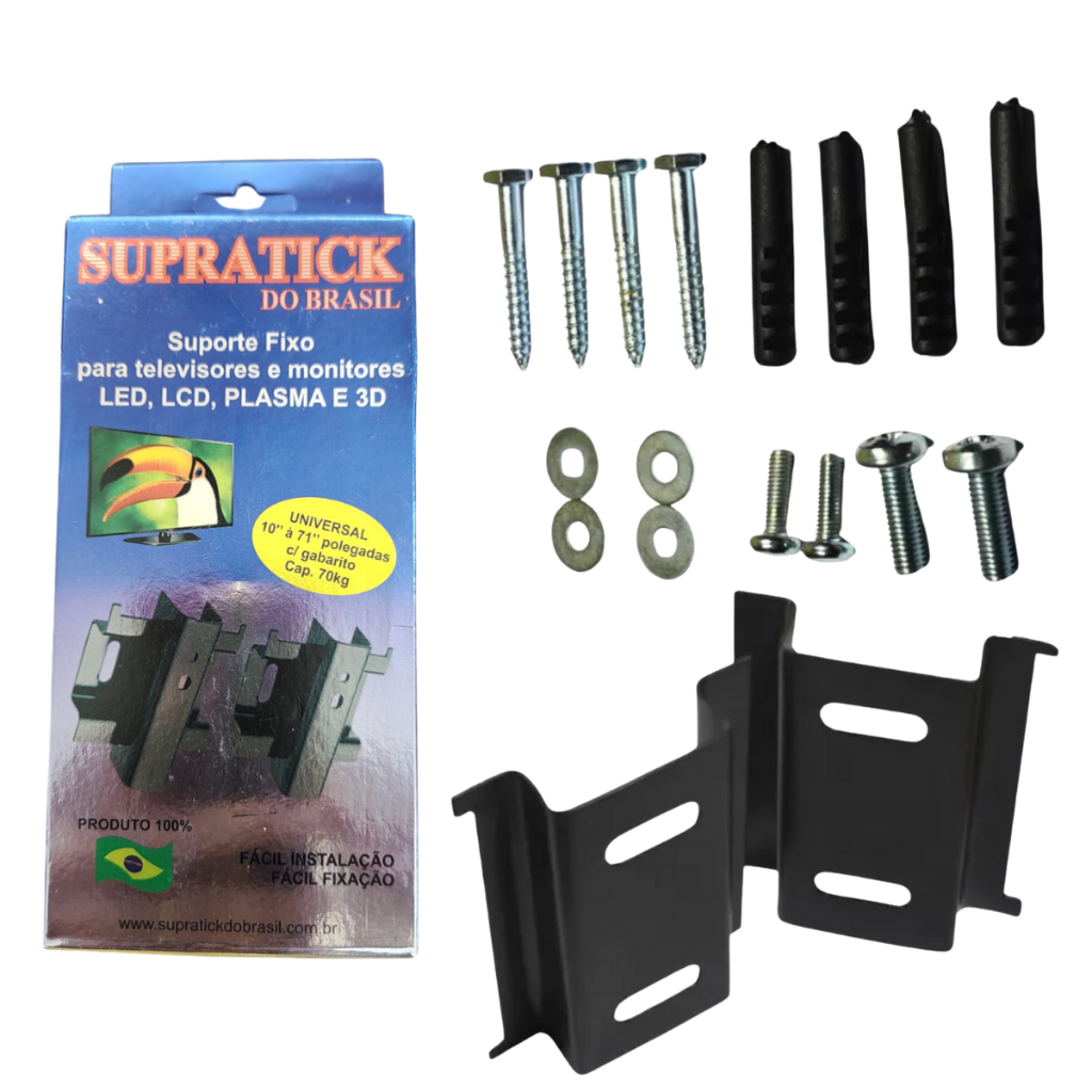 Suporte Para Monitor Tv Universal Fixo LED LCD Plasma 3D 10 24 32 43 50 55 até 71’’ Polegadas