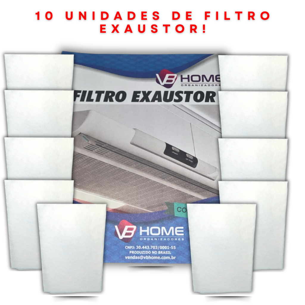 Manta Filtro Kit 10 Para Coifa Depurador Exaustor 80x60cm