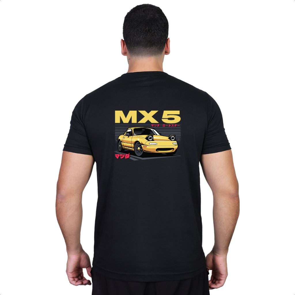 Camiseta Mazda MX5 Yellow Car JDM Carros Japones Lançamento Adulto