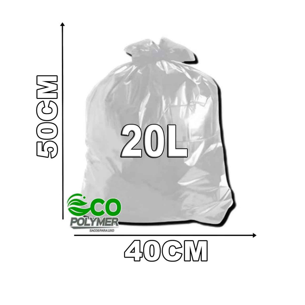 Saco de lixo transparente 20l residência média 4 micra 100unid em Oferta na Shopee