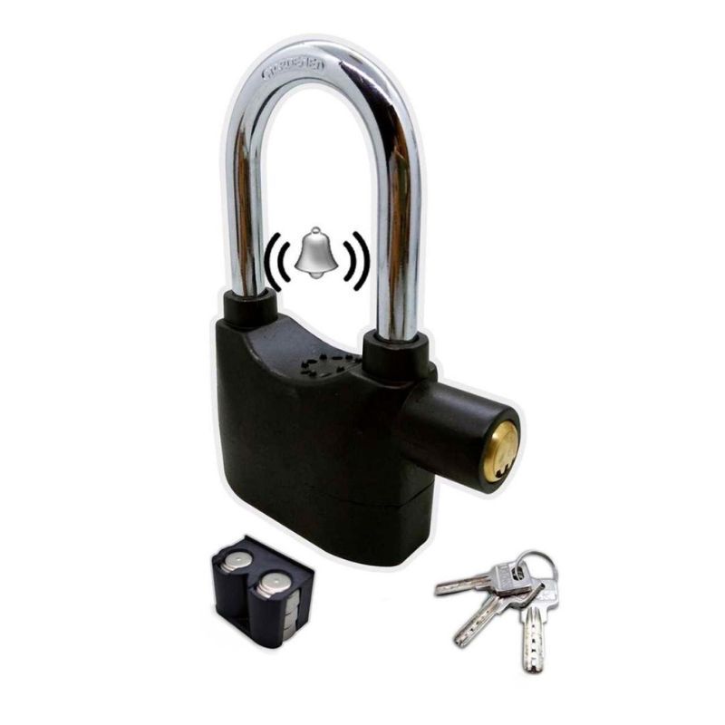 Cadeado Anti-Furto com Alarme Sonoro Resistente à Água para Motos, Bicicletas, Portões e malas