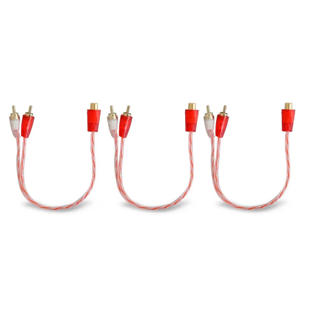 Kit 3 Cabos RCA Y 2m 1f Stetsom Injetado Bronze