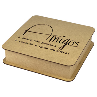 Caixa De Madeira Em Mdf Presente Surpresa Para Amigos 25x25 em Oferta na Shopee