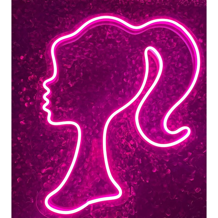 Painel de Led Neon - Barbie 50x40 CM Rosa