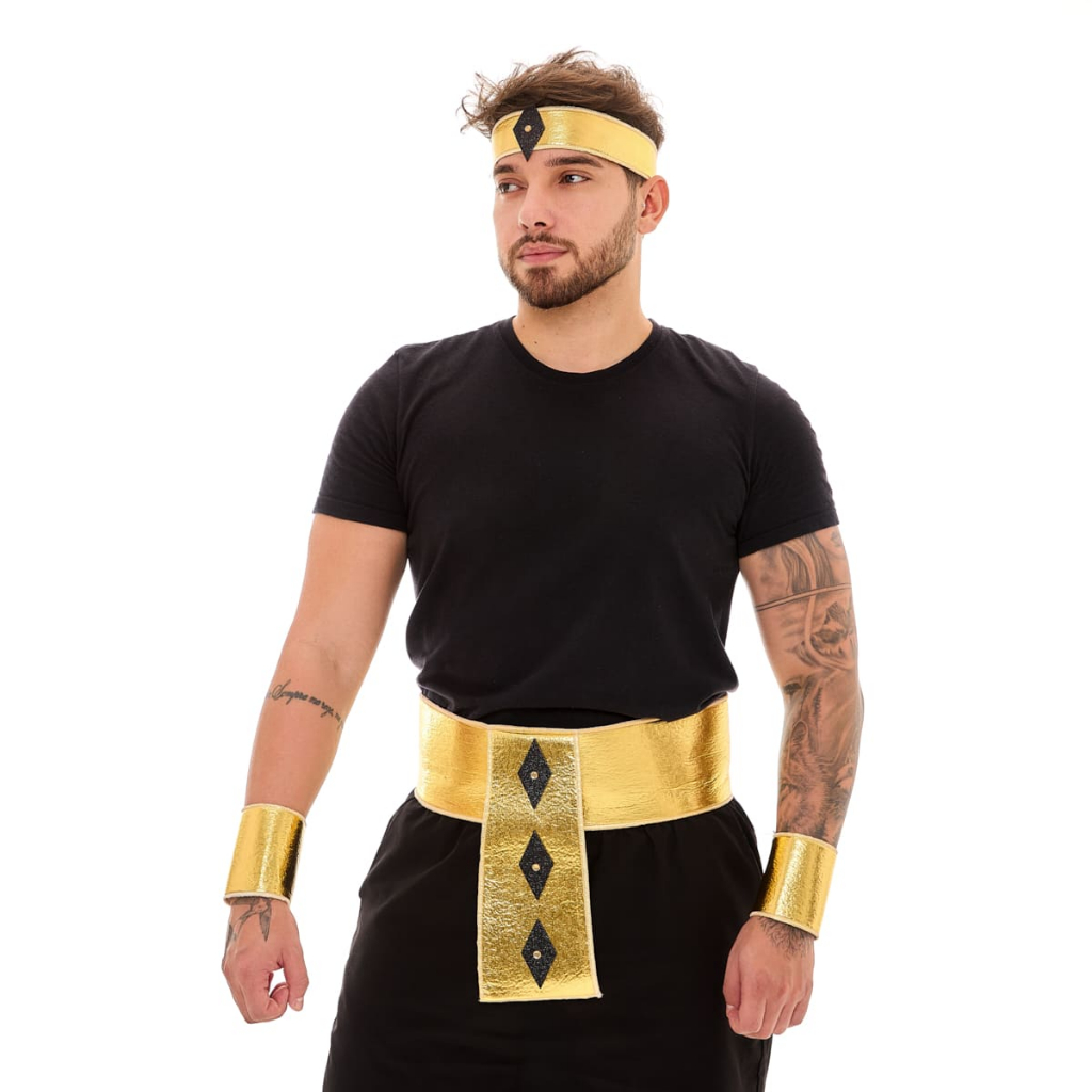 Kit de Acessórios para Fantasia Faraó Egípcio Rei do Egito