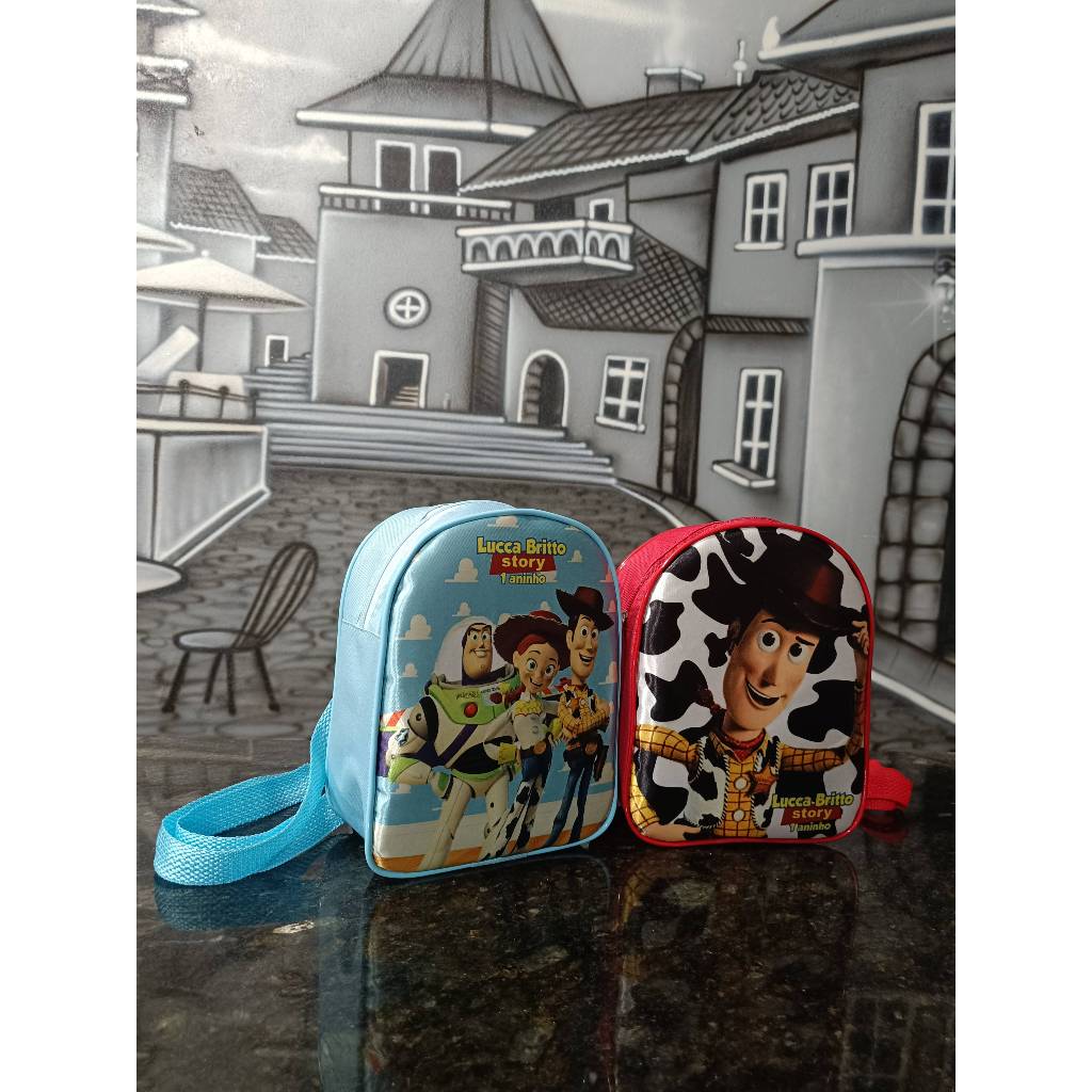 30 MOCHILINHAS PERSONALIZADAS TOY STORY BOLSINHAS LEMBRANCINHAS FESTA ANIVERSARIO BOLSA PERSONALIZADAS