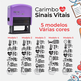 🩺 Carimbo Automático Enfermagem Sinais Vitais Anotações Prontuário Médico Profissional de Saúde em Oferta na Shopee