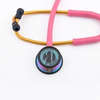 Estetoscópio Bic Eternity Duplo Adulto Infantil Black Rainbow Cor Rosa