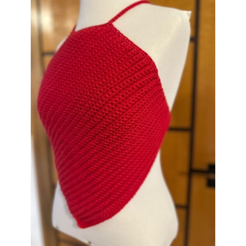 PRONTA ENTREGA • Cropped/Blusa Assimétrica em Crochê • Moda Verão Praia