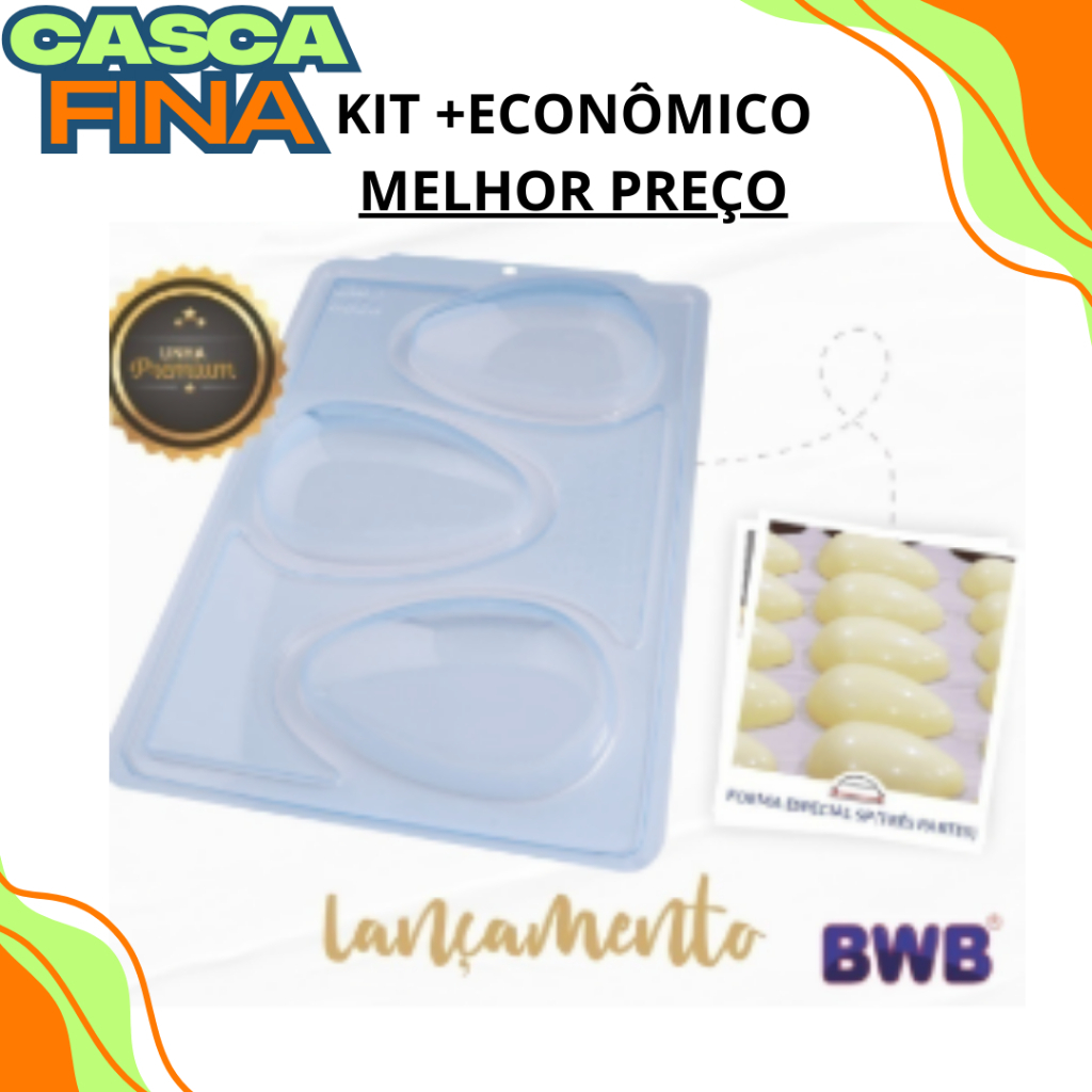KIT 1~4 Formas de silicone (3 partes) OVO de pascoa 250G CASCA FINA - BWB COD 3686 lançamento em Oferta na Shopee