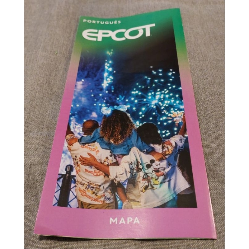 Mapa do parque Epcot de Orlando em português.