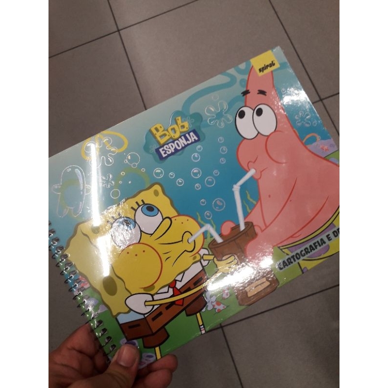 Caderno de desenho Grande Bob esponja