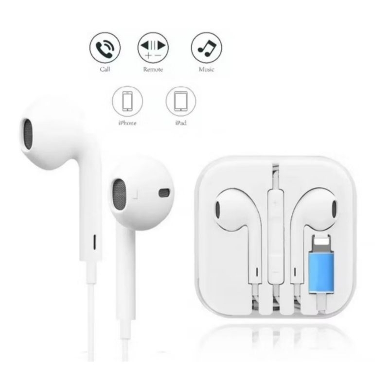 Fone de Ouvido com Fio Compátivel com Lightning, iOS - iPhone 5, 6, 7, 7 Plus, 8, 8 Plus, XR, 11, 11 Pro Max, 12 Pro