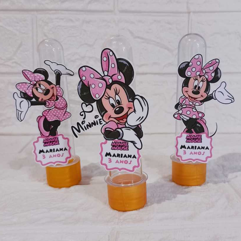 Aplique Para Tubete Minnie Rosa Personalizado / Lembrancinha Para Aniversario / Kit Aplique  Minnie
