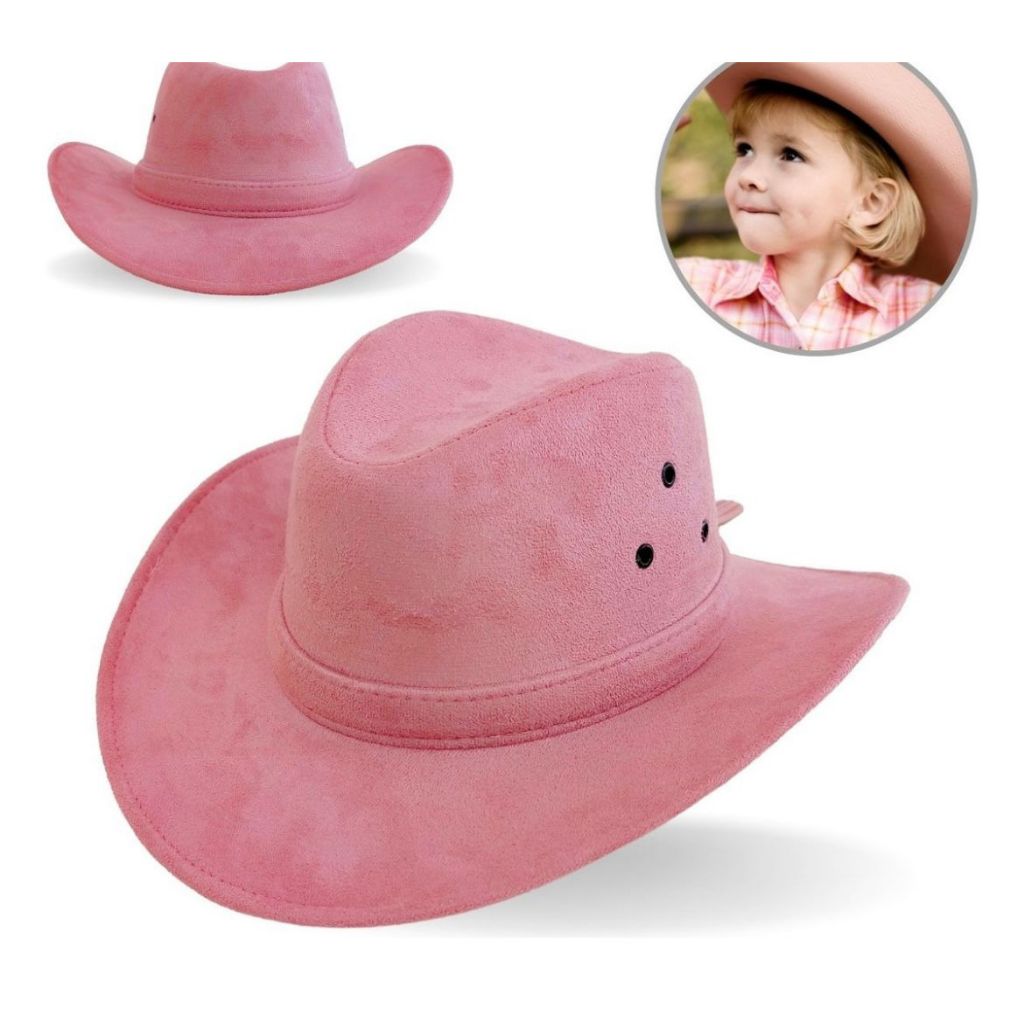 Chapéu Infantil Feminino Masculino  Country Rosa ou Preto Menina Menino Festa Junina Peão Boiadeiro Cowboy Barretos 2024
