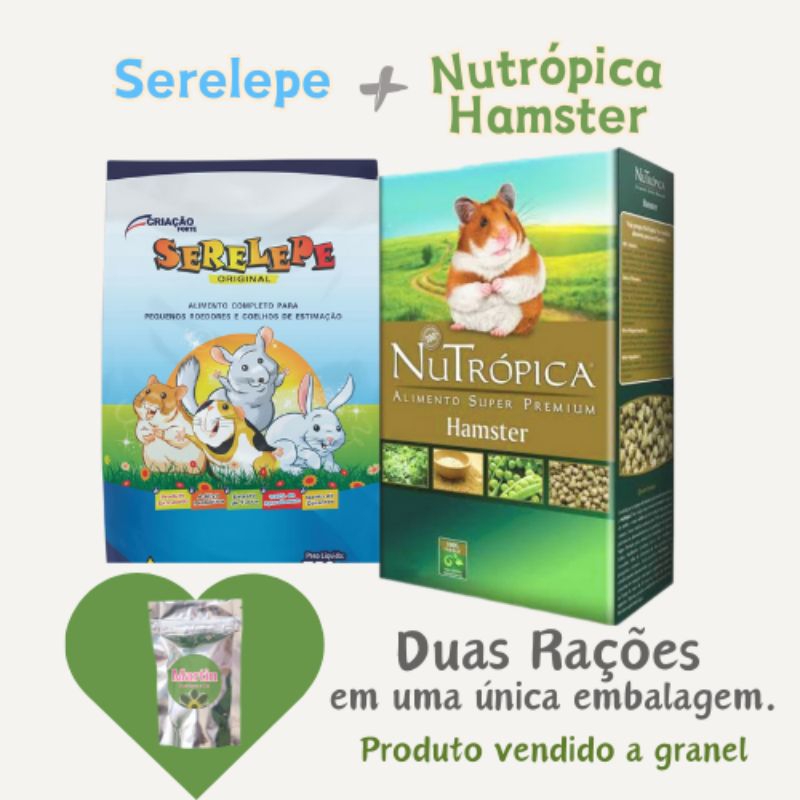 Mistura balanceada ração Serelepe e Nutrópica(a granel), hamster, gerbil, roedores