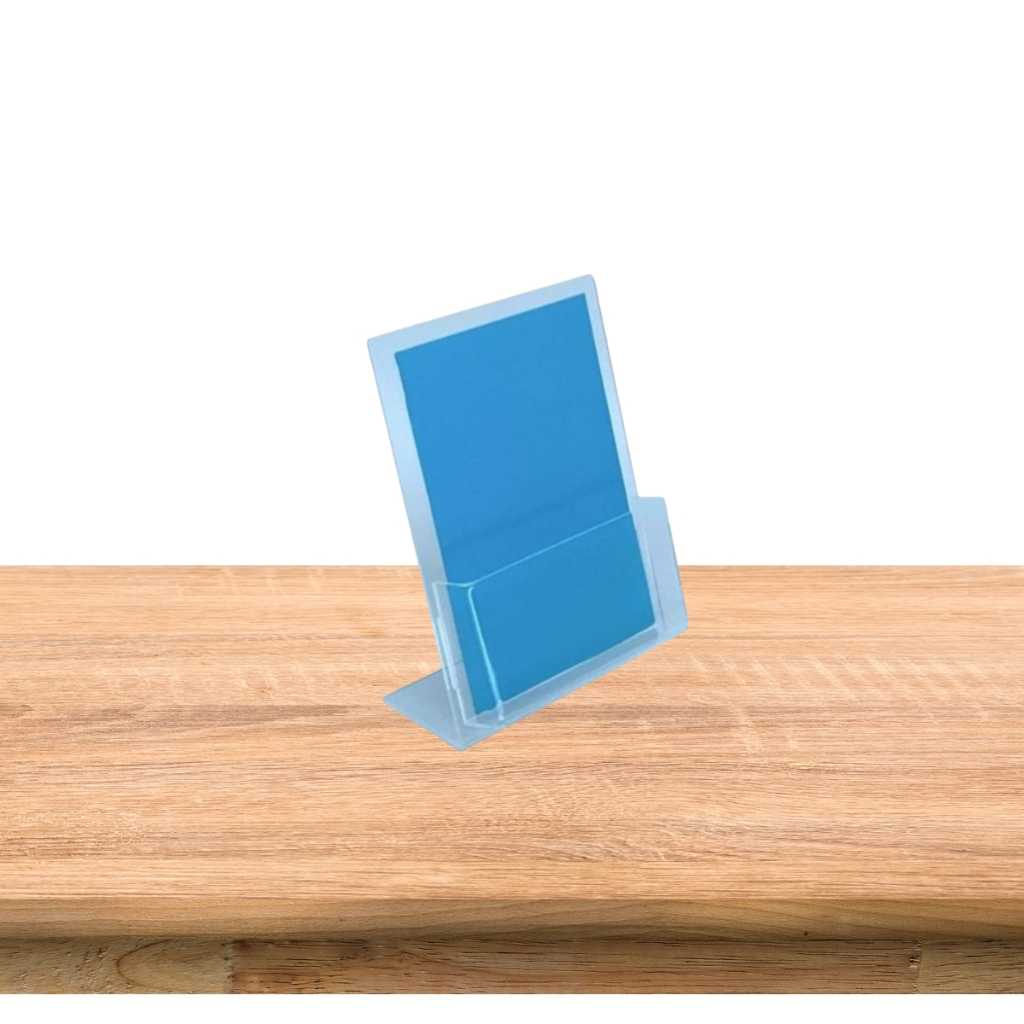 Display Porta Panfleto Flyer Folder folhetos tamanho A6 - 10x15cm de acrílico para mesa e balcão