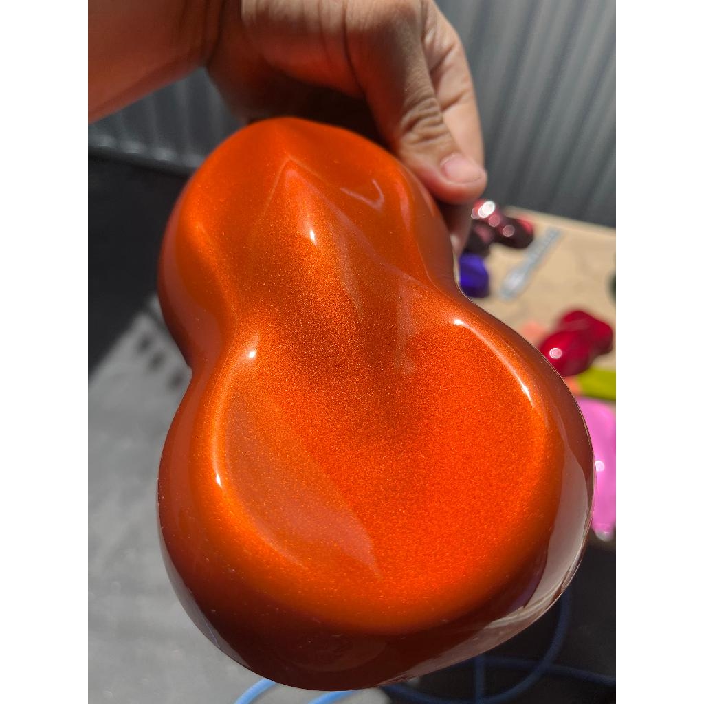 Tinta automotiva base poliesterefeito candy laranja perolizado