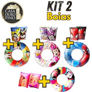 Kit Boia Braço Boia + Boia Circular Marvel Disney Homem Aranha Mickey Minnie Princesas Piscina Praia em Oferta na Shopee