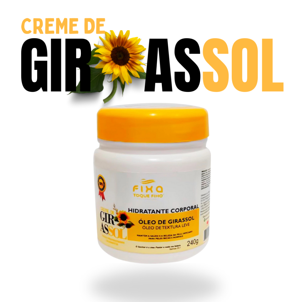 Creme Corporal Óleo de Girassol 240G Hidrata e Nutre Prevenção de Manchas com Vitamina E Para Pele Ressecada em Oferta na Shopee