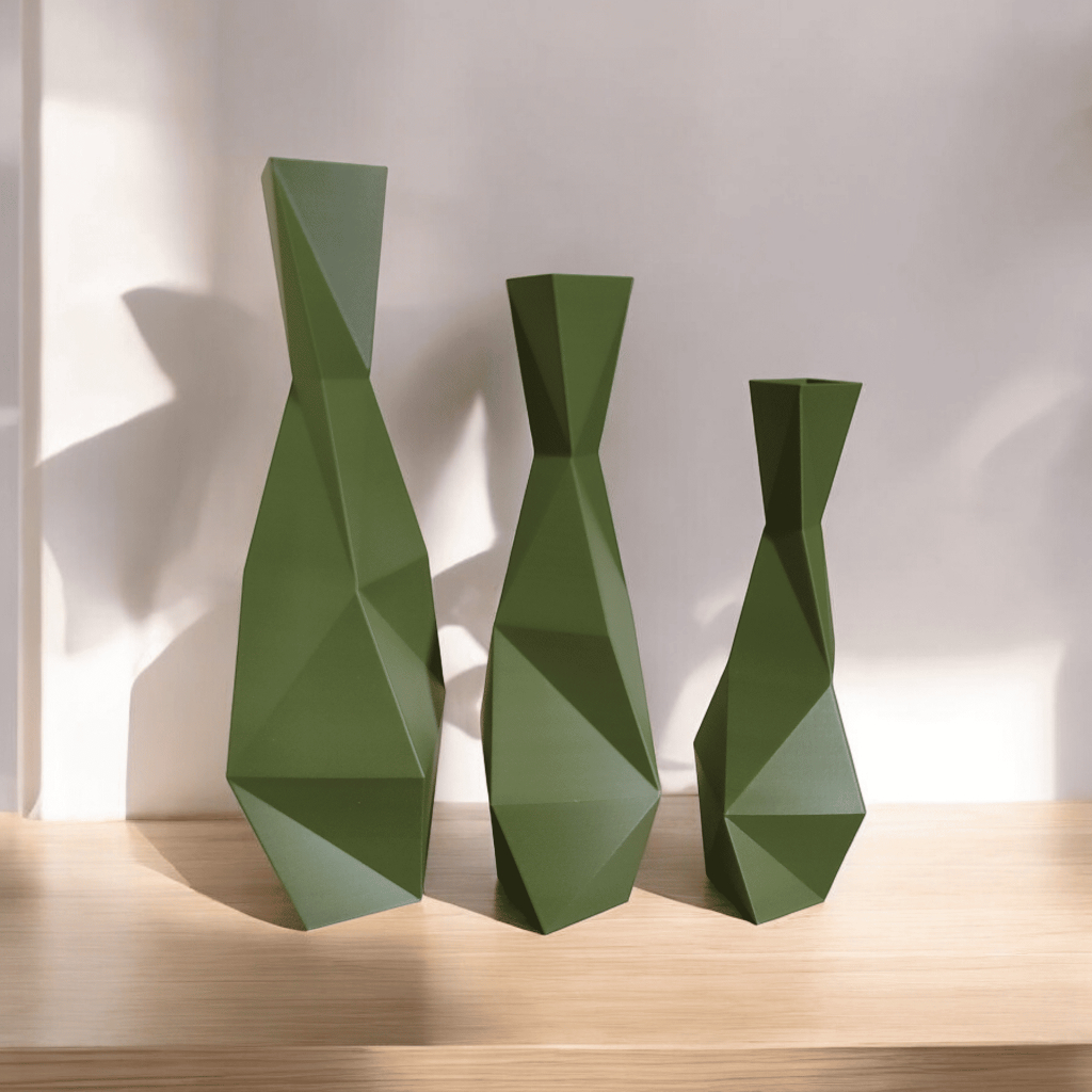 Kit Vaso decorativo AlpesDecor  - PLÁSTICO - Vasos Retangulares sala escritório decoração Rack mesa em Oferta na Shopee