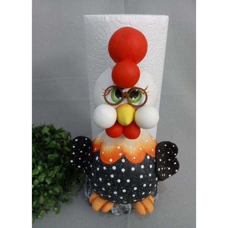 Porta papel toalha galinha angola decoração em Oferta na Shopee