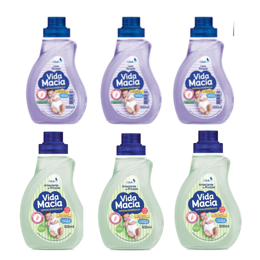 Lava Roupas Vida Macia e Amaciantes 6x500ml Opção De Kits (PROMOÇÃO)