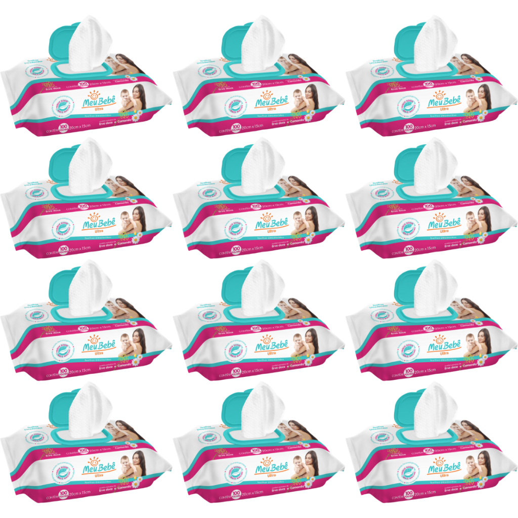 TOALHA UMEDECIDA MEU BEBÊ ULTRA 1200 FOLHAS (12undX100fls)