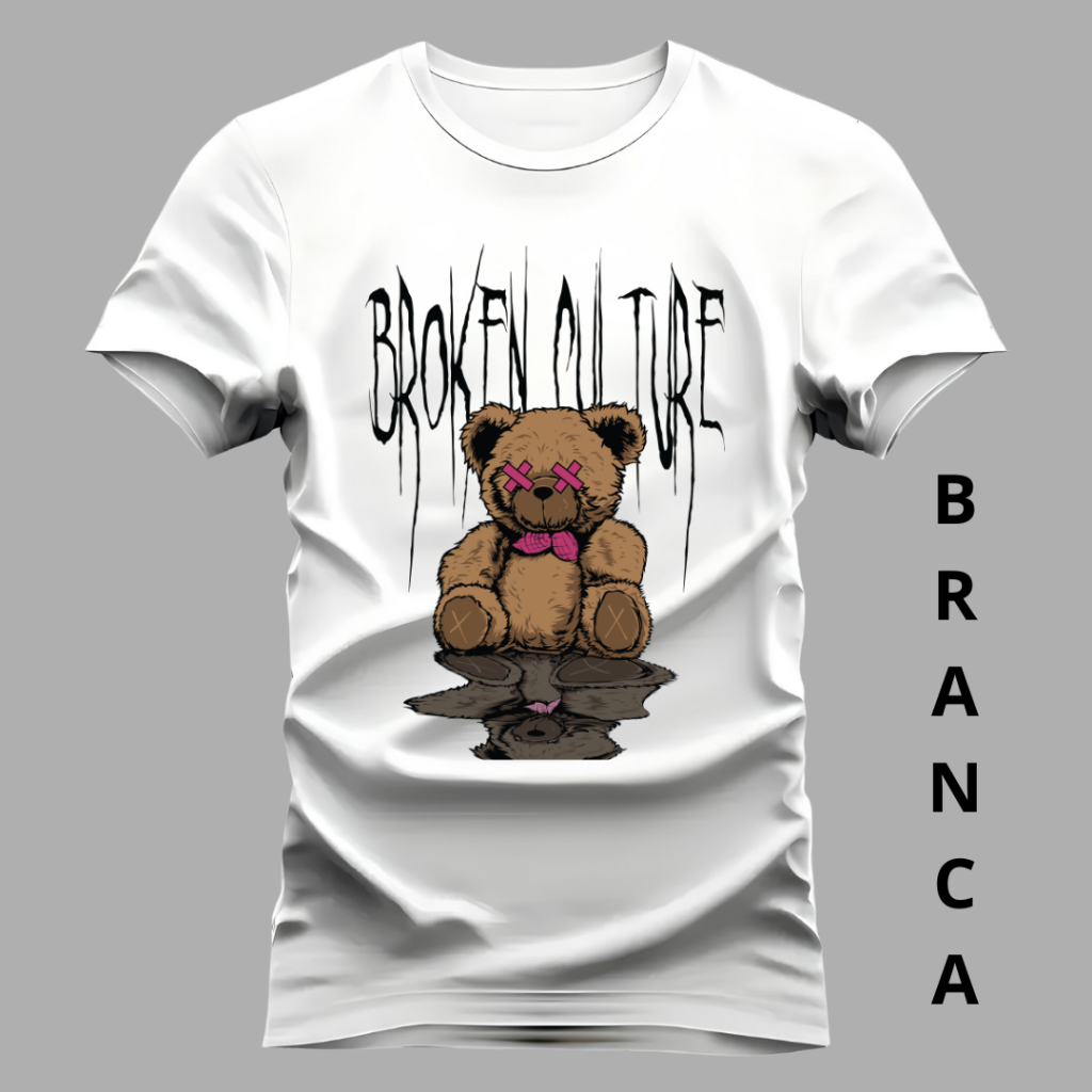 Camiseta Urso Bear Unissex Básica Camisa 100% Algodão Blusa Masculina Feminina Estampada Premium Top