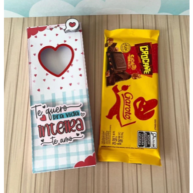Caixa Capa para Barra de chocolate 90g Namorado/ namorada  chocolate mimo namorado dia dos namorados