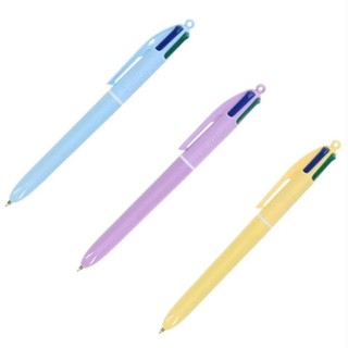 Caneta Esferográfica BIC Escrita Média Retrátil, 4 Cores Clássicas, Corpo Pastel 1 unidade