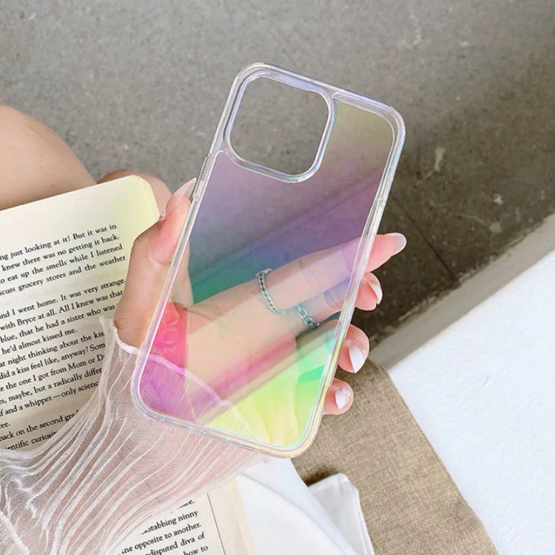 Capa Capinha De Luxo Holográfica Espelhada IPhone 11 12 12PRO MAX 13 13PRO MAX 14 14PRO MAX 15 15PRO MAX 16 16PRO MAX