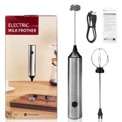 Kit 2 Batedor Misturador Mixer Elétrico Para Bebidas Leite Café Clara Portátil de Ovo 2 em 1