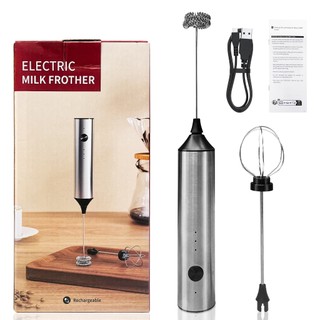 Kit 2 Batedor Misturador Mixer Elétrico Para Bebidas Leite Café Clara Portátil de Ovo 2 em 1