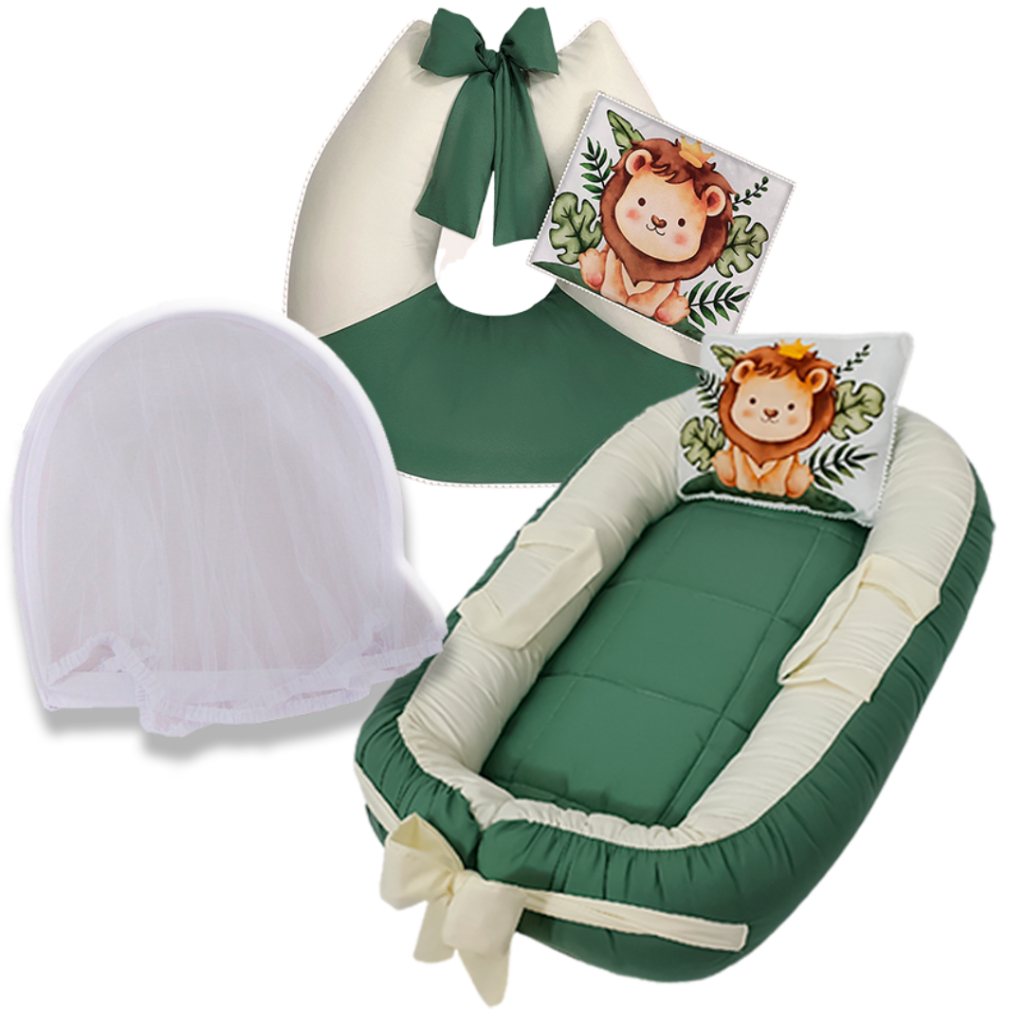 Kit Completo - Ninho Redutor, Almofada de Amamentação, Mosquiteiro e 2 Almofadinhas em Oferta na Shopee