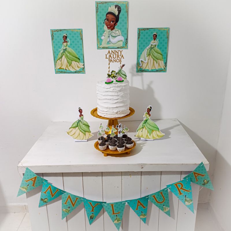 Kit Festa Princesa Tiana Personalizado Só Um Bolinho Festa em Casa Aniversário Infantil adulto Mesversário