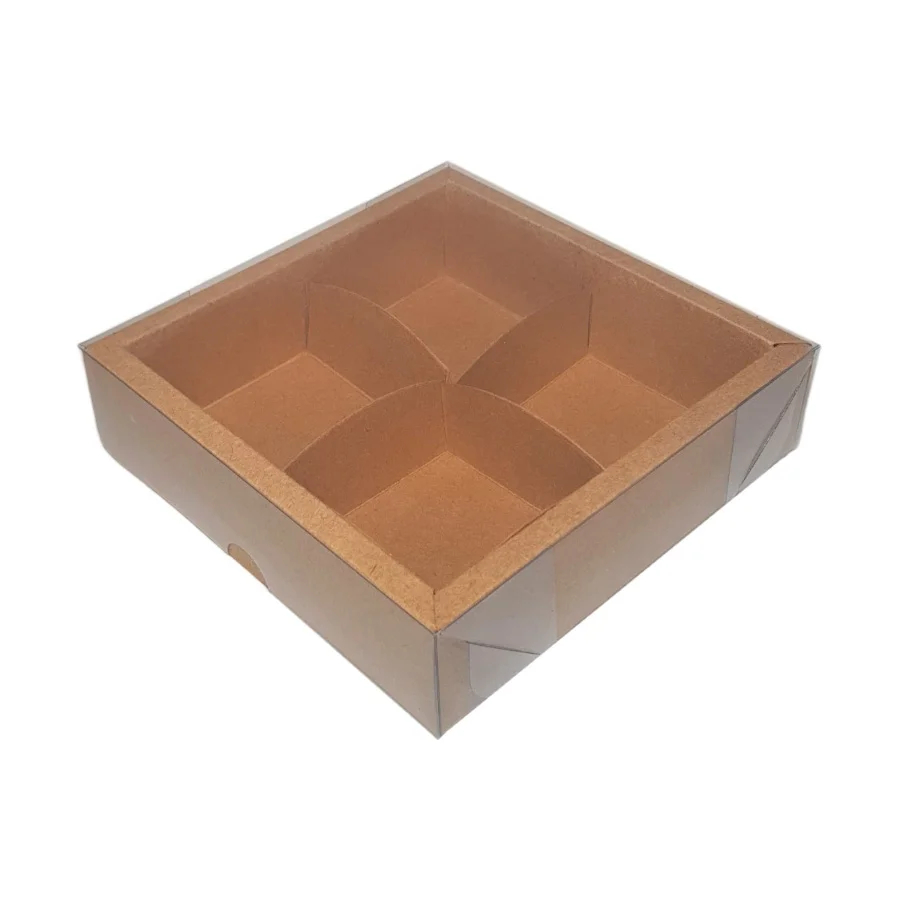 Caixa 4 pão de mel Kraft 13,2x13,2x4  6,2x19x4  5 un - Assk Rizzo Confeitaria